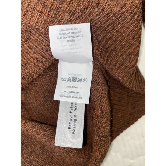 J Crew Sweater Mens Large Lambs Wool Shawl Collar Pullover Brown - Picture 5 of 6